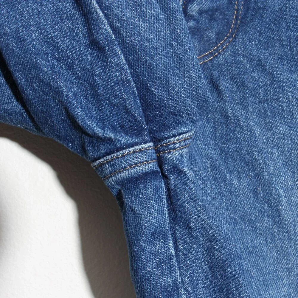 FRAME Denim Le Sylvie High Waist Dolphin Hem Crop Straight Leg Jeans Blue Sz 26 - Picture 7 of 15
